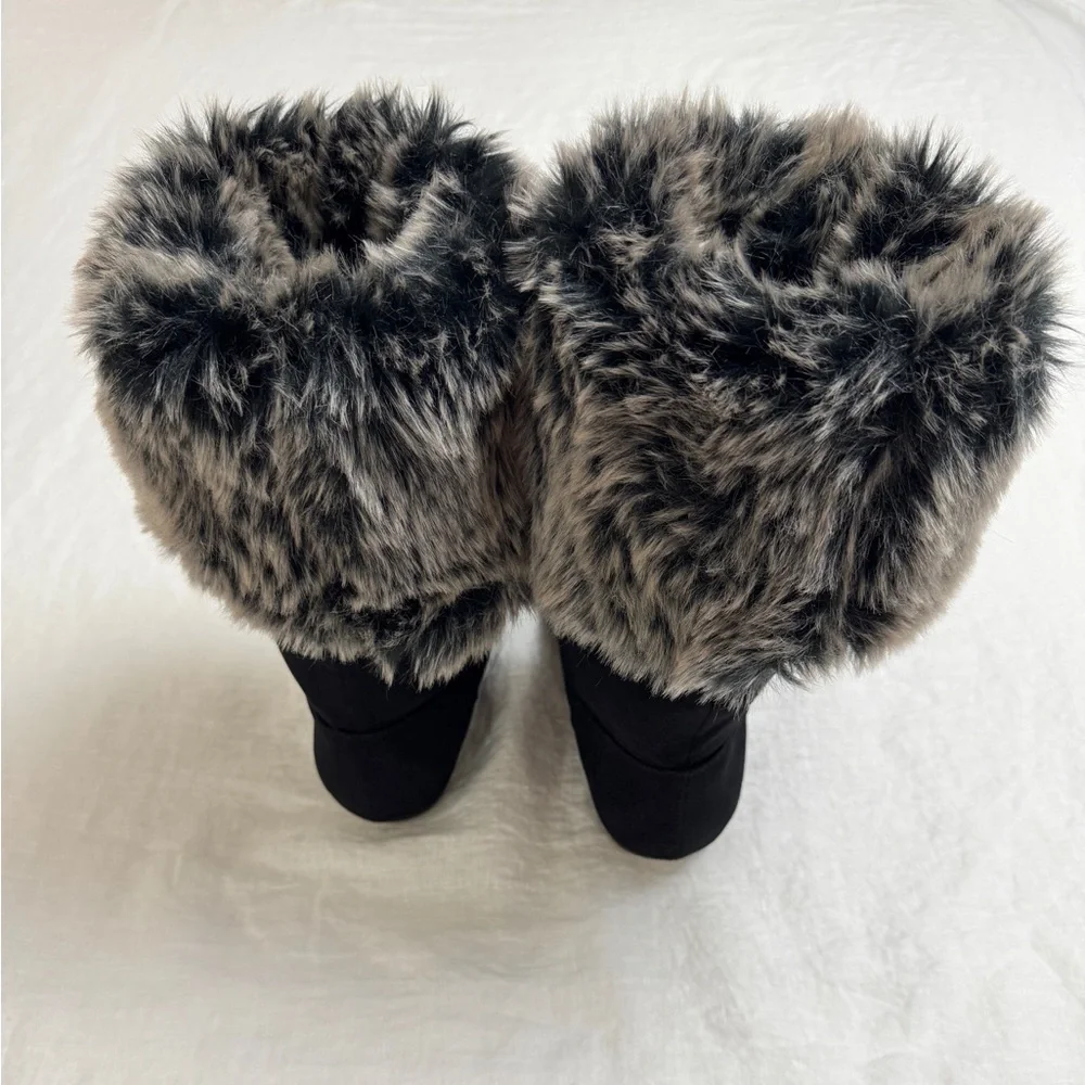 Report Faux Fur Melany Adjustable Boots Size 11 Grunge NWT